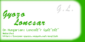 gyozo loncsar business card